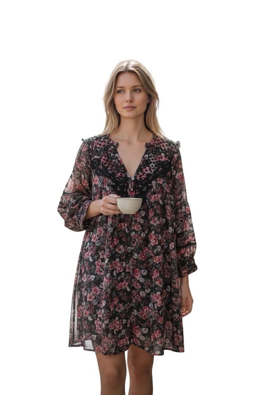 Sundance Floral Embroidered Dress Large